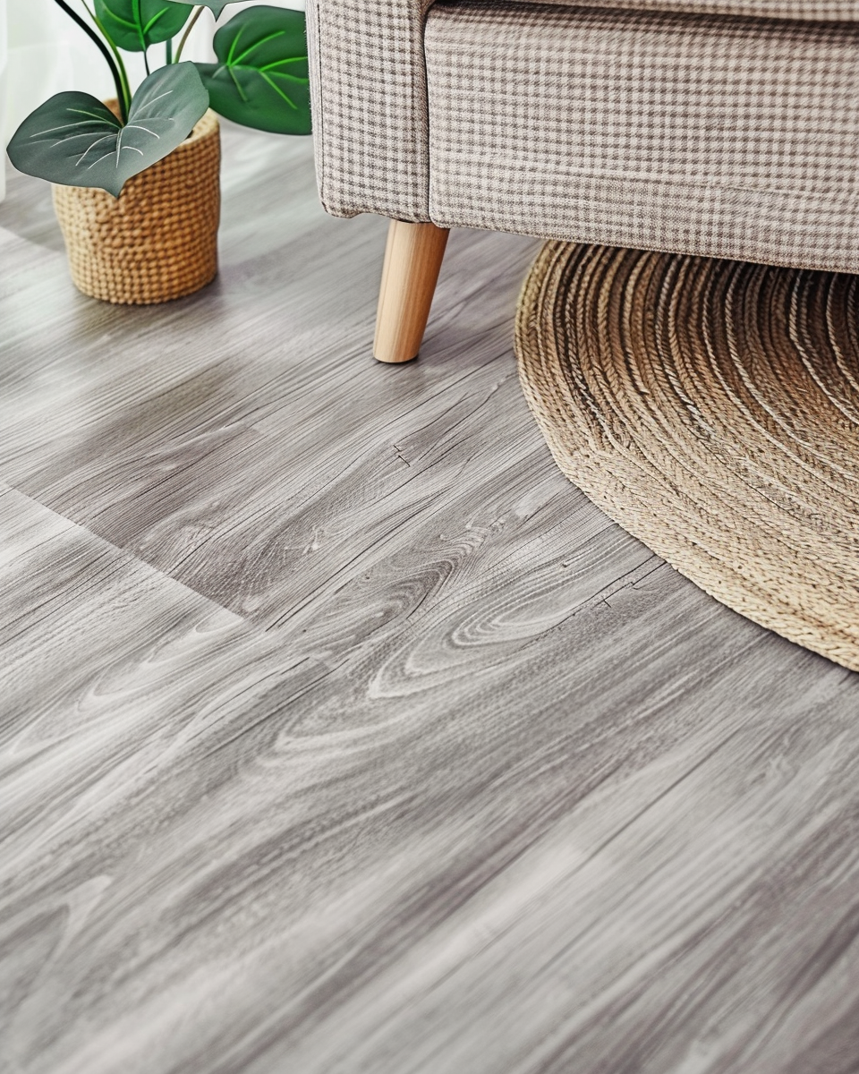 Light Gray Wood Grain Peel & Stick Floor Tile