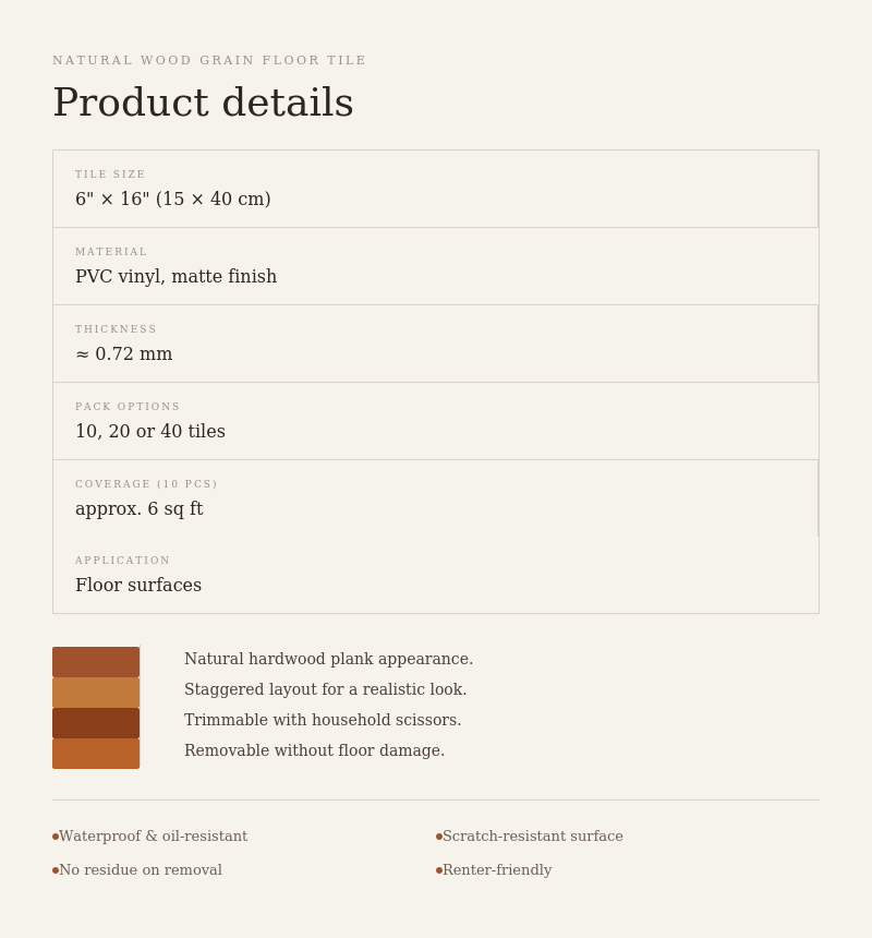 Natural Wood Grain Floor Tile